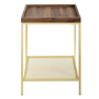 Foster Wood Effect Square Side Table with Gold Mesh Shelf