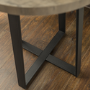 GRADE A1 - Foster Grey Wood Effect Side Table with Circular Top & Metal Base