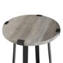 Foster Grey Wood Effect Side Table with Circular Top & Metal Base