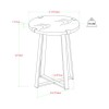 Foster Grey Wood Effect Side Table with Circular Top &amp; Metal Base