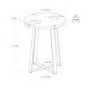 Foster Grey Wood Effect Side Table with Circular Top & Metal Base