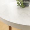 Faux Marble Side Table in White with Wooden Legs - Foster