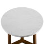 Faux Marble Side Table in White with Wooden Legs - Foster