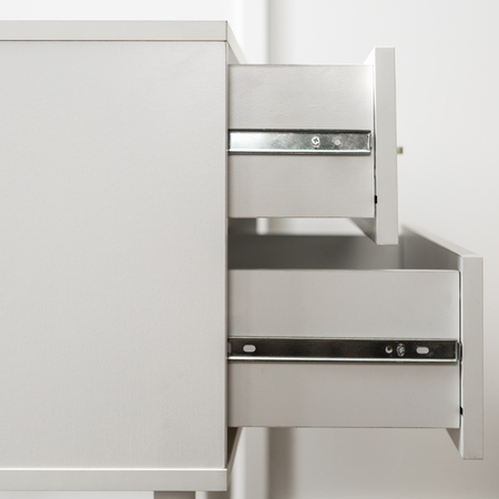 Foster White Wooden Side Table with 2 Drawers