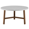 White Round Faux Marble Coffee Table - Foster