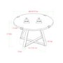 Small Round Oak Coffee Table with Metal Base - Foster
