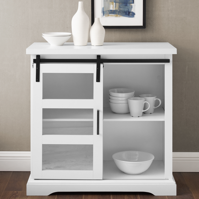 White Wood Effect Sideboard with Storage - Foster