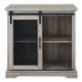 Foster Grey Wood Effect Sideboard with Mesh Cupboard & Open Shelves