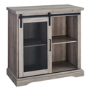 Foster Grey Wood Effect Sideboard with Mesh Cupboard & Open Shelves