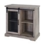 Foster Grey Wood Effect Sideboard with Mesh Cupboard & Open Shelves