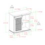 Foster Grey Wood Effect Sideboard with Mesh Cupboard & Open Shelves