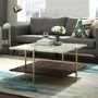 GRADE A2 - White Marble Square Coffee Table with Gold Legs - Foster
