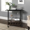Foster Black Marble Wine Rack with Wheels