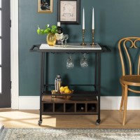Foster White Marble Wine Rack with Wheels 