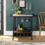 Foster White Marble Wine Rack with Wheels 