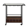 Foster White Marble Wine Rack with Wheels 