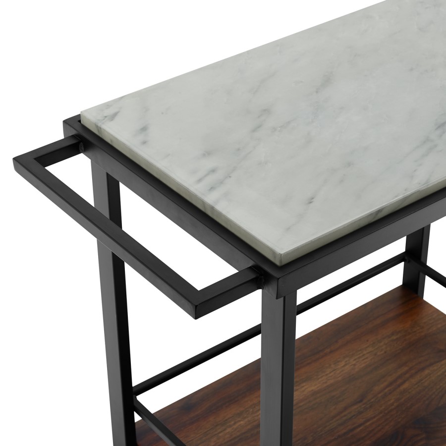 Foster White Marble Wine Rack with Wheels 