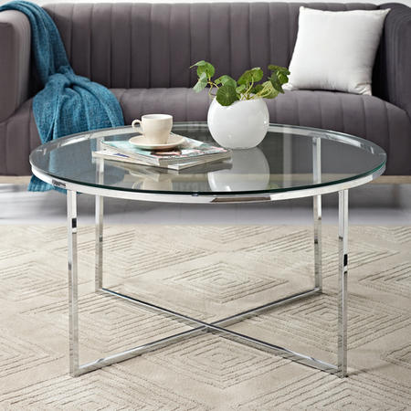 Small Round Glass Top Coffee Table - Foster