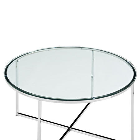 Small Round Glass Top Coffee Table - Foster