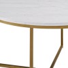 Foster White Faux Marble Coffee Table with Gold Base