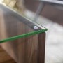 Dark Walnut Effect Coffee Table with Glass Top - Foster