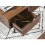 Dark Walnut Effect Coffee Table with Glass Top - Foster