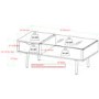 Dark Walnut Effect Coffee Table with Glass Top - Foster