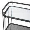 Foster Clear Glass Console Table with Black Mesh Shelf