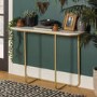 Foster White Marble Console Table with Gold Base