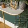 Foster White Marble Console Table with Gold Base