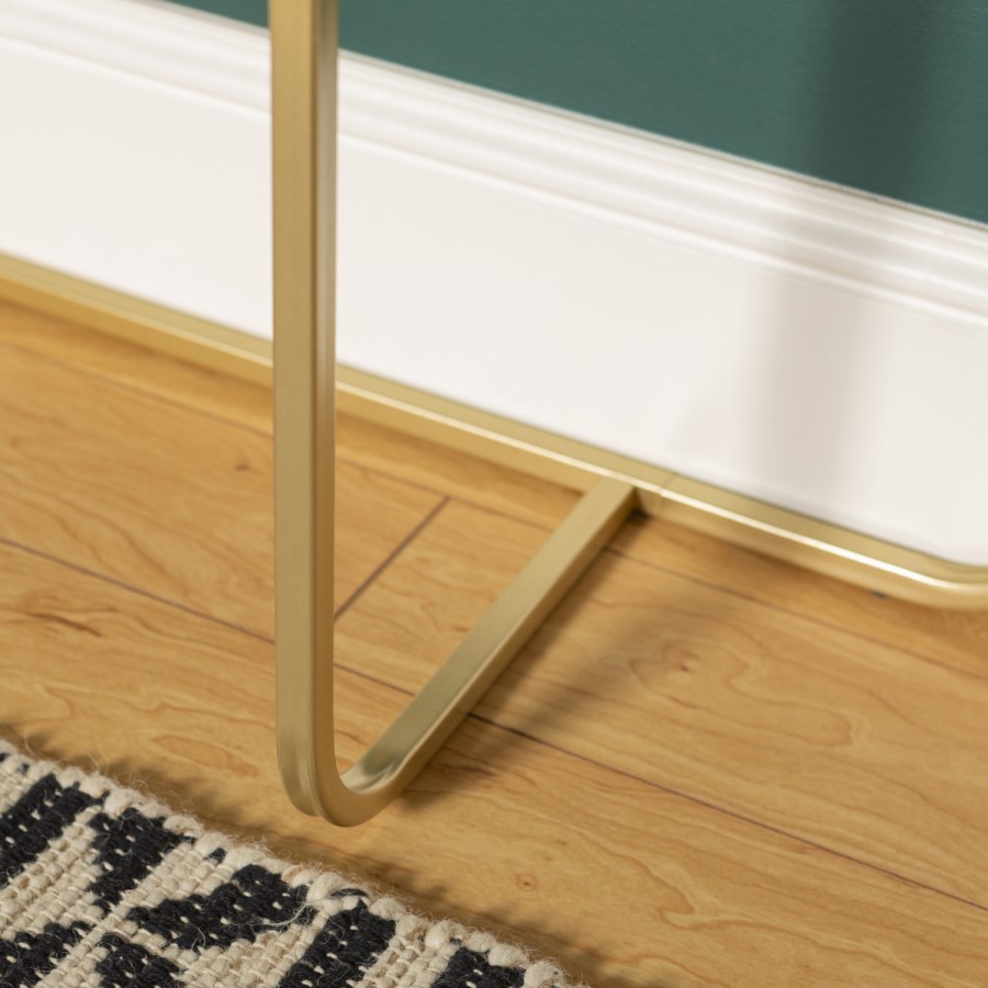 Foster White Marble Console Table with Gold Base