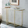 Foster White Marble Console Table with Gold Base