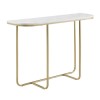 Foster White Marble Console Table with Gold Base