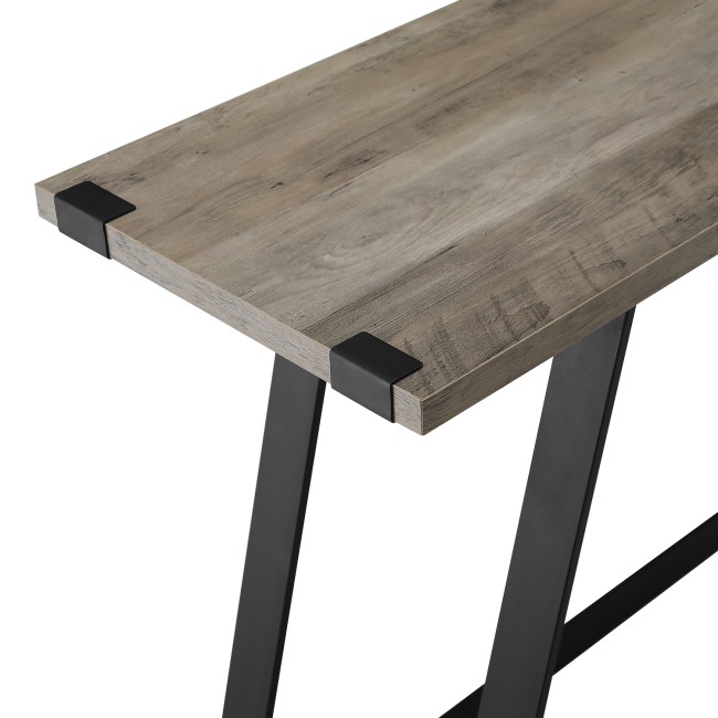 Foster Grey Wooden Effect Console Table with Metal Base