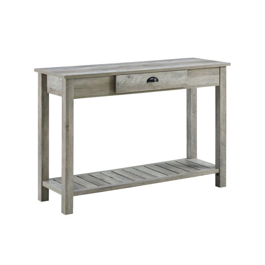Foster Grey Wooden Effect Console Table with Drawer & Shelf