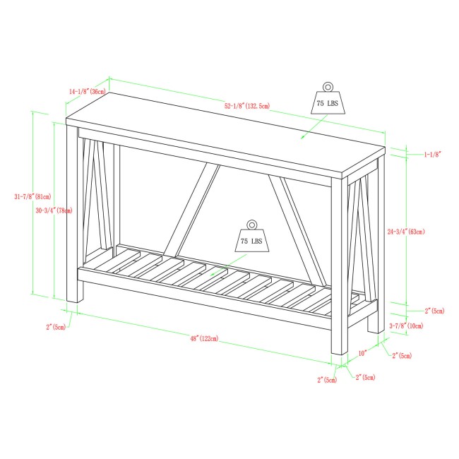 Foster Wooden Effect Console Table with Shelf