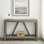 Rustic Console Table in Grey with Shelf - Foster