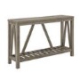 Rustic Console Table in Grey with Shelf - Foster