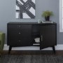 Foster Black Solid Wood Sideboard with Storage