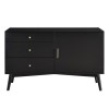 Foster Black Solid Wood Sideboard with Storage