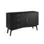 Foster Black Solid Wood Sideboard with Storage