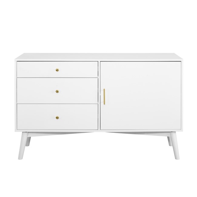 White Solid Wood Sideboard with Storage - Foster