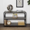 Grey Wooden Effect Bookcase with 3 Shelves - Foster