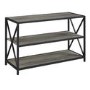 Grey Wooden Effect Bookcase with 3 Shelves - Foster