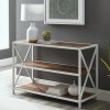 Foster Brown Wooden Effect TV Unit with White Metal Frame - TV&#39;s up to 40&quot;