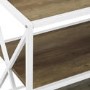 Foster Brown Wooden Effect TV Unit with White Metal Frame - TV's up to 40"