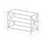 Foster Brown Wooden Effect TV Unit with White Metal Frame - TV's up to 40"