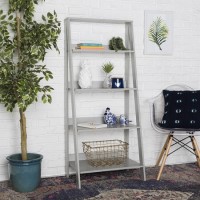 Grey Painted Wooden Effect Bookshelf with 4 Shelves - Foster