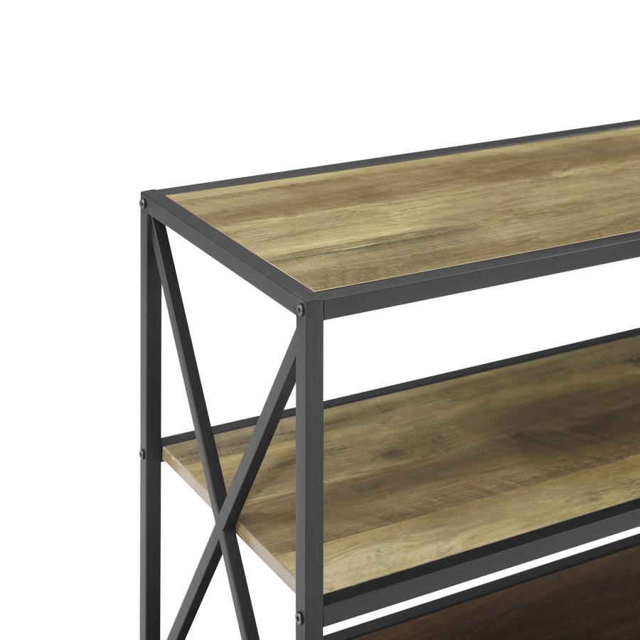 Wooden Effect Bookcase with 3 Shelves - Foster