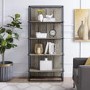 Rustic Wooden Effect Bookshelf with Metal Frame - Foster